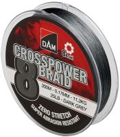 Dam Splietaná Šnúra Crosspower 8  Braid Dark Grey 300 m - 0,10 mm 5,4 kg