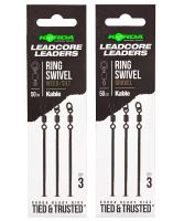 Korda Náväzce Kable Leadcore Leader Ring Swivel 50 cm (1)