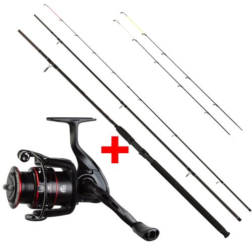 Giants Fishing Prút Black Method Feeder 3,3 m 40-90 g + Navijak Gaube FD 3000