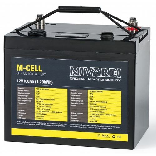 Mivardi Lithiová Batéria M-CELL 12 V 100 Ah + 20 A Nabíjačka