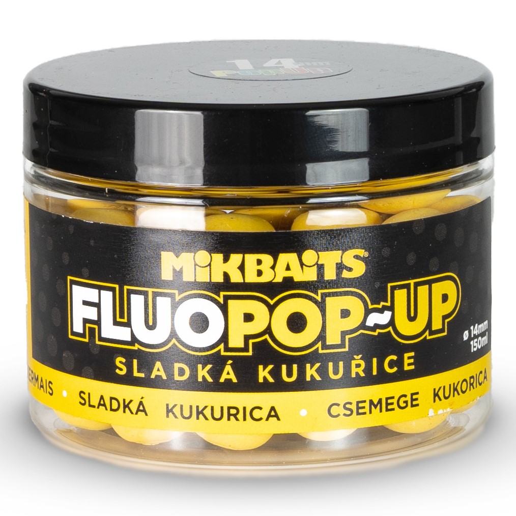 Mikbaits plávajúce boilie fluo sladká kukurica 150 ml 14 mm