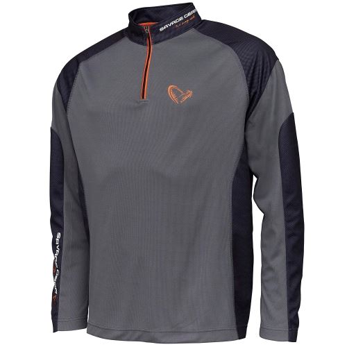 Savage Gear Tričko Tournament Shirt 1/2 Zip Sedona Grey