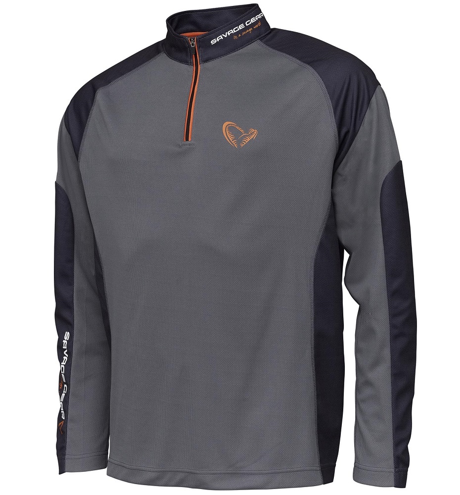 E-shop Savage gear tričko tournament shirt 1/2 zip sedona grey - s