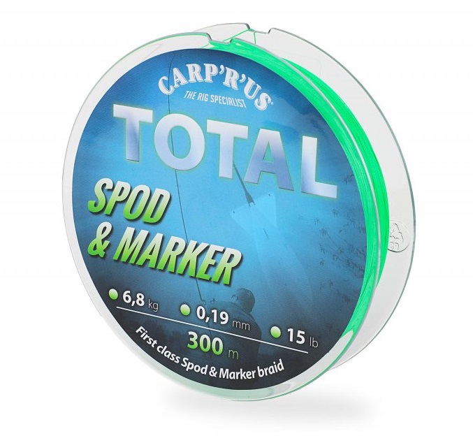 Carp´r´us splietaná šnúra total spod marker braid fluo zelená 0,19 mm 6,8 kg