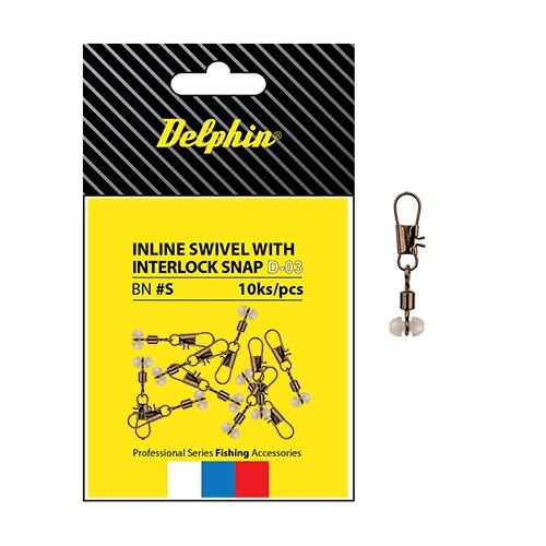 Delphin Obratlík S Prejazdom Inline Head Swivel With Interlock 10 ks