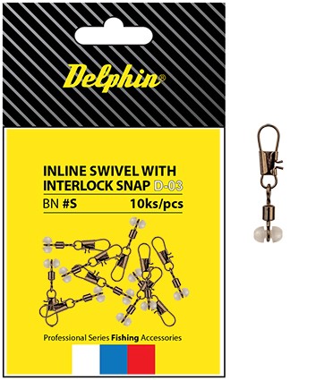 Delphin obratlík s prejazdom inline head swivel with interlock 10 ks