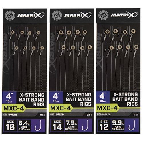 Matrix Náväzec MXC-4 4 "X-Strong Bait Band Rigs