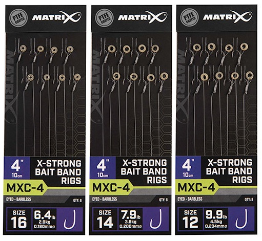 Matrix náväzec mxc-4 4 "x-strong bait band rigs - veľkosť háčika 12 nosnosť 4,5 kg