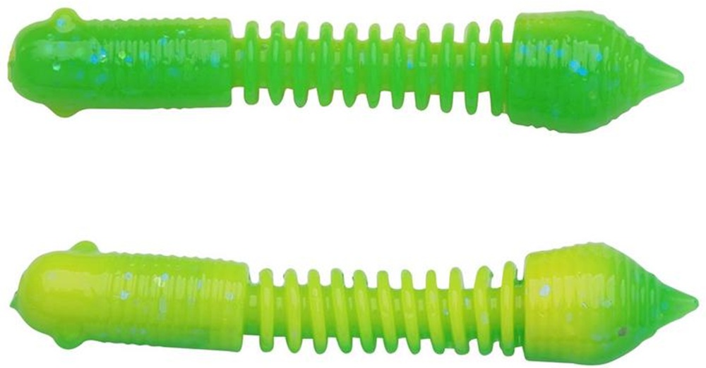 Berkley gumová nástraha powerbait power pillar spring green sunshine yellow - 4 cm 12 ks