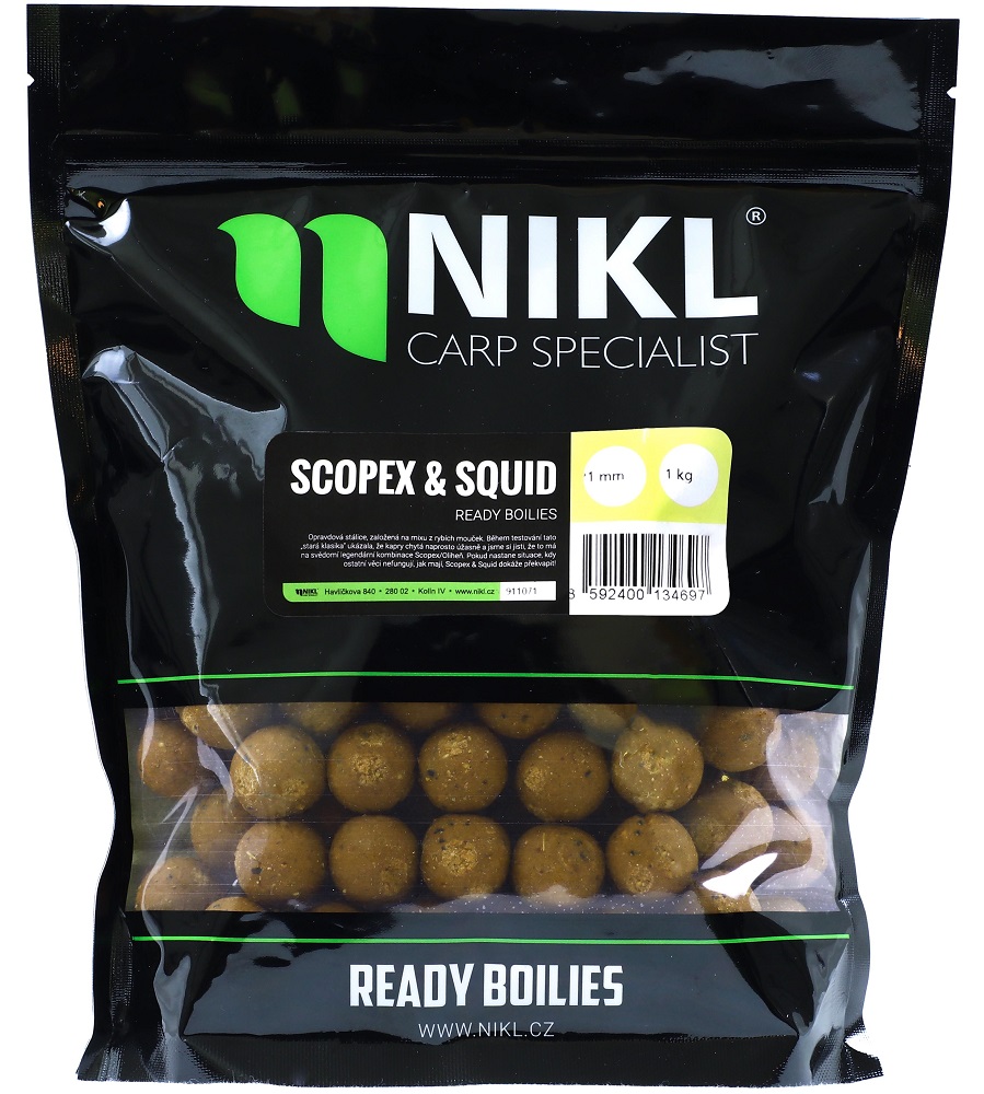 Nikl boilie ready scopex & squid - 1 kg 18 mm