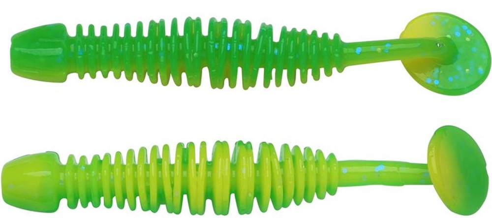 Berkley gumová nástraha powerbait power leech spring green sunshine yellow - 6 cm 10 ks