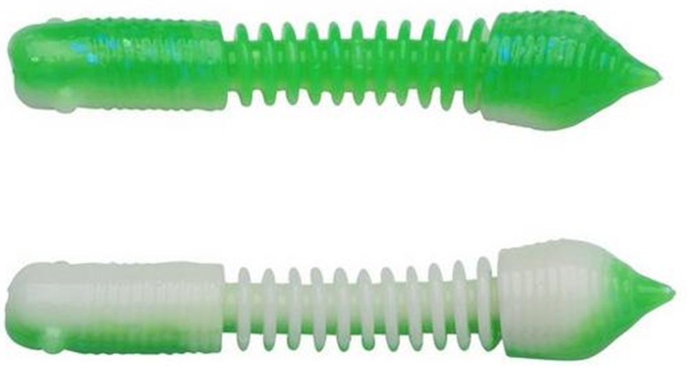 Berkley gumová nástraha powerbait power pillar spring green white - 4 cm 12 ks