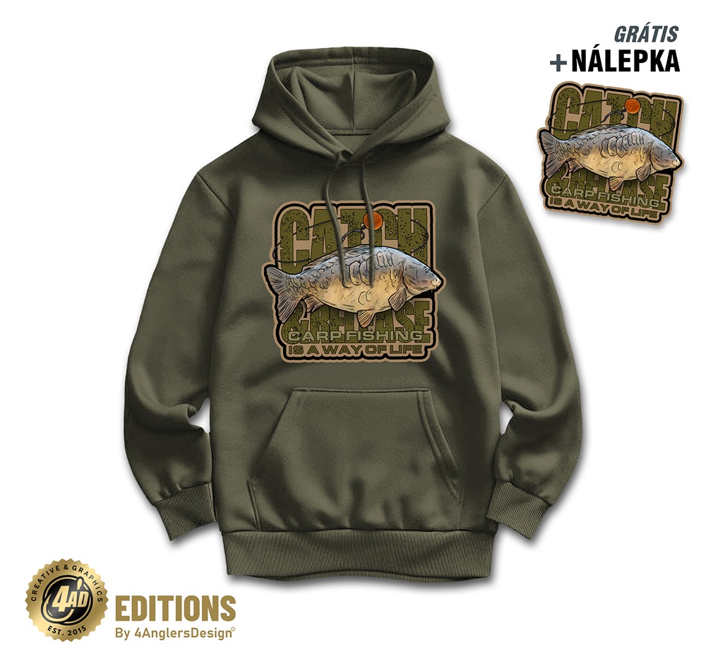 E-shop 4anglersdesign mikina catch and release is a way of life - m