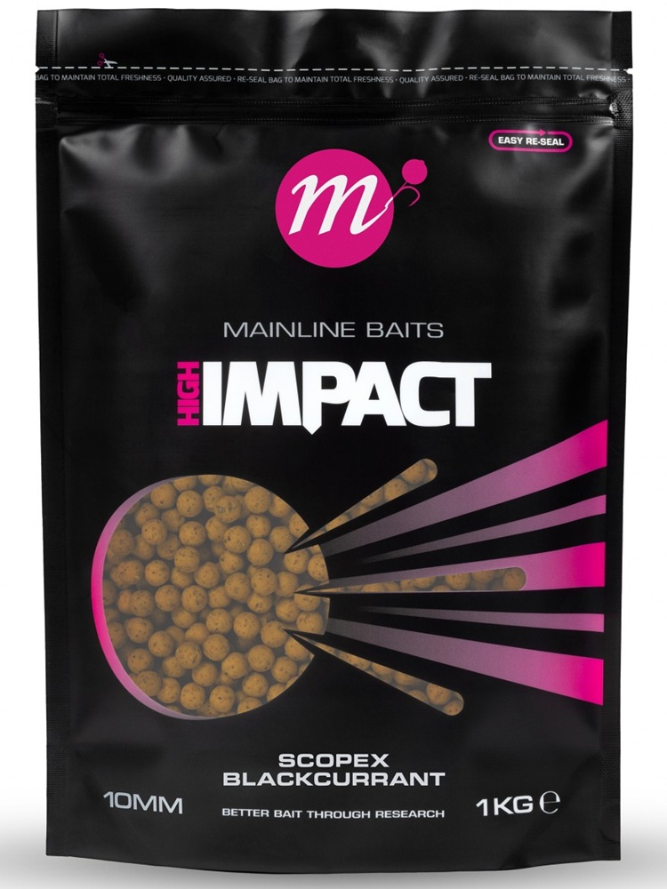 Mainline boilie hi impact scopex blackcurrant 1 kg - 15 mm