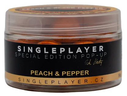 Singleplayer plávajúce boilie special edition pop-up peach & pepper 50 g - 12 mm