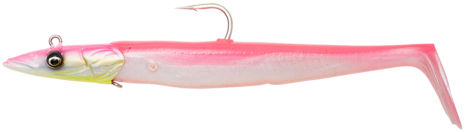 E-shop Savage gear gumová nástraha sandeel v2 sinking pink pearl silver 2+1 - 12 cm 22 g