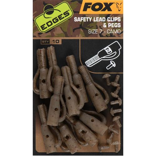 Fox Závesky Edges Camo Safety Lead Clips & Pegs 10 ks Veľkosť 7