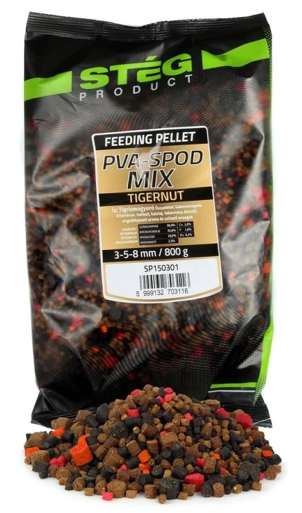 Stég pelety pva spod mix 800 g 3-5-8 mm - tigernut