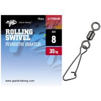 Giants Fishing Pevnostný Obratlík s Karabínkou Rolling Swivel Whit Hooked Snap 10 ks Giants Fishing Pevnostný Obratlík s Karabínkou Rolling Swivel Whit Hooked Snap 10 ks