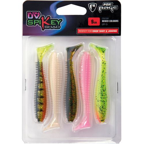 Fox Rage Gumová Nástraha UV Spikey Shad Mixed Colour Pack 5 ks