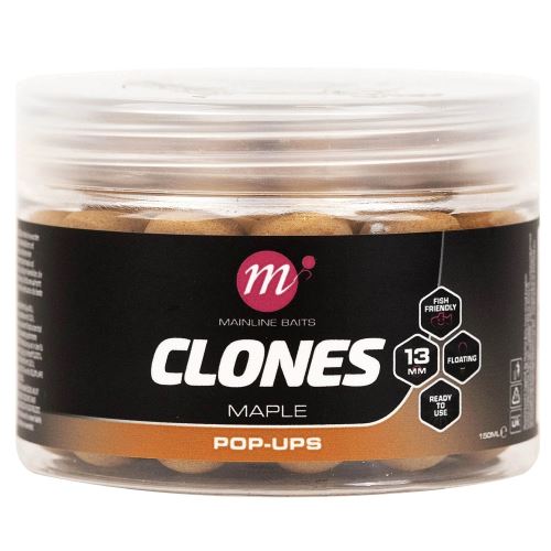 Mainline Plávajúce Boilies Clones Pop Ups 13 mm 150 ml Maple