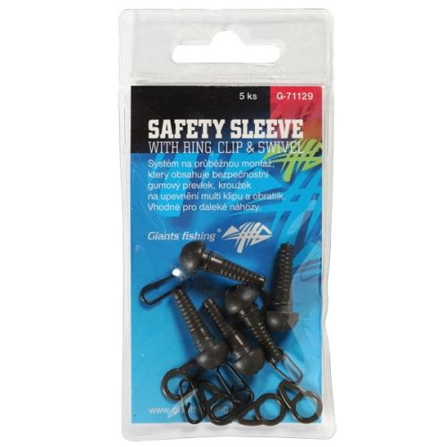 Giants Fishing Montáž Safety Sleeve with Ring Clip A Swivel 5 ks