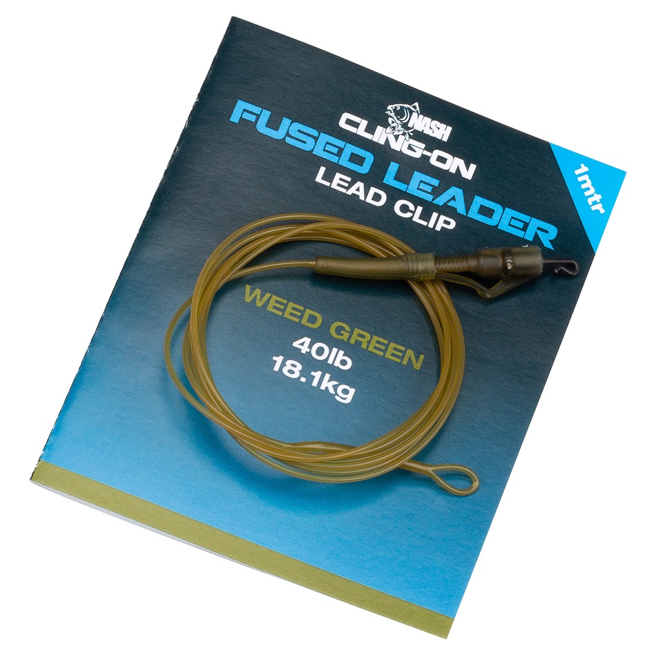 Nash montáž cling-on fused lead clip leader 40lb wed 1 m