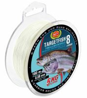 WFT Splietaná Šnúra Targetfish 8 Meerforelle Forelle Polopriehľadná - 0,12 mm 8 kg 180 m