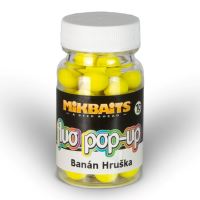 Mikbaits Mini Plávajúce Boilie Fluo 60 ml 10 mm - Banán & Hruška