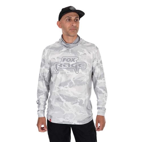 Fox Rage Tričko UV Hooded Light Camo Top