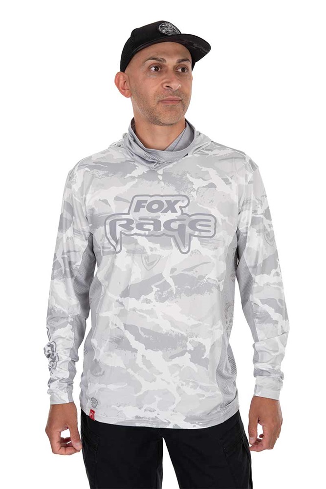 E-shop Fox rage tričko uv hooded light camo top - l