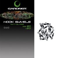 Gardner Obratlíky Covert Hook Swivels 20 ks-Veľkosť 8
