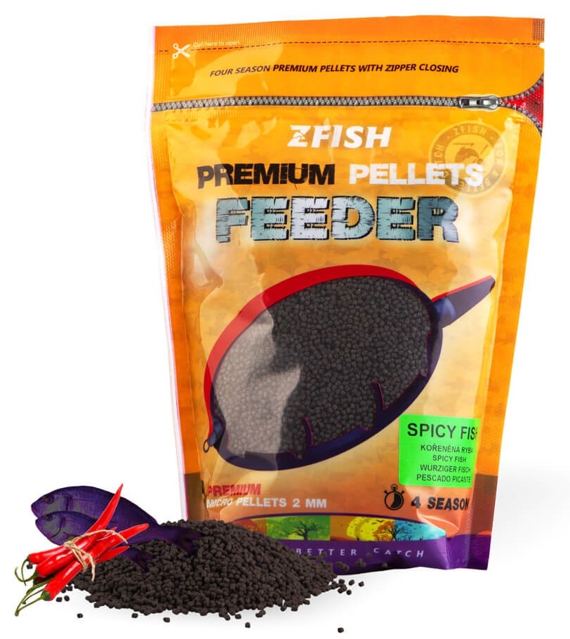 Zfish mikro pelety premium feeder pellets 2 mm 700 g - spicy fish