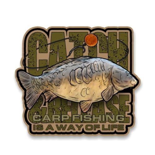 4ANGLERSDESIGN Samolepka 01 Cmon Carps