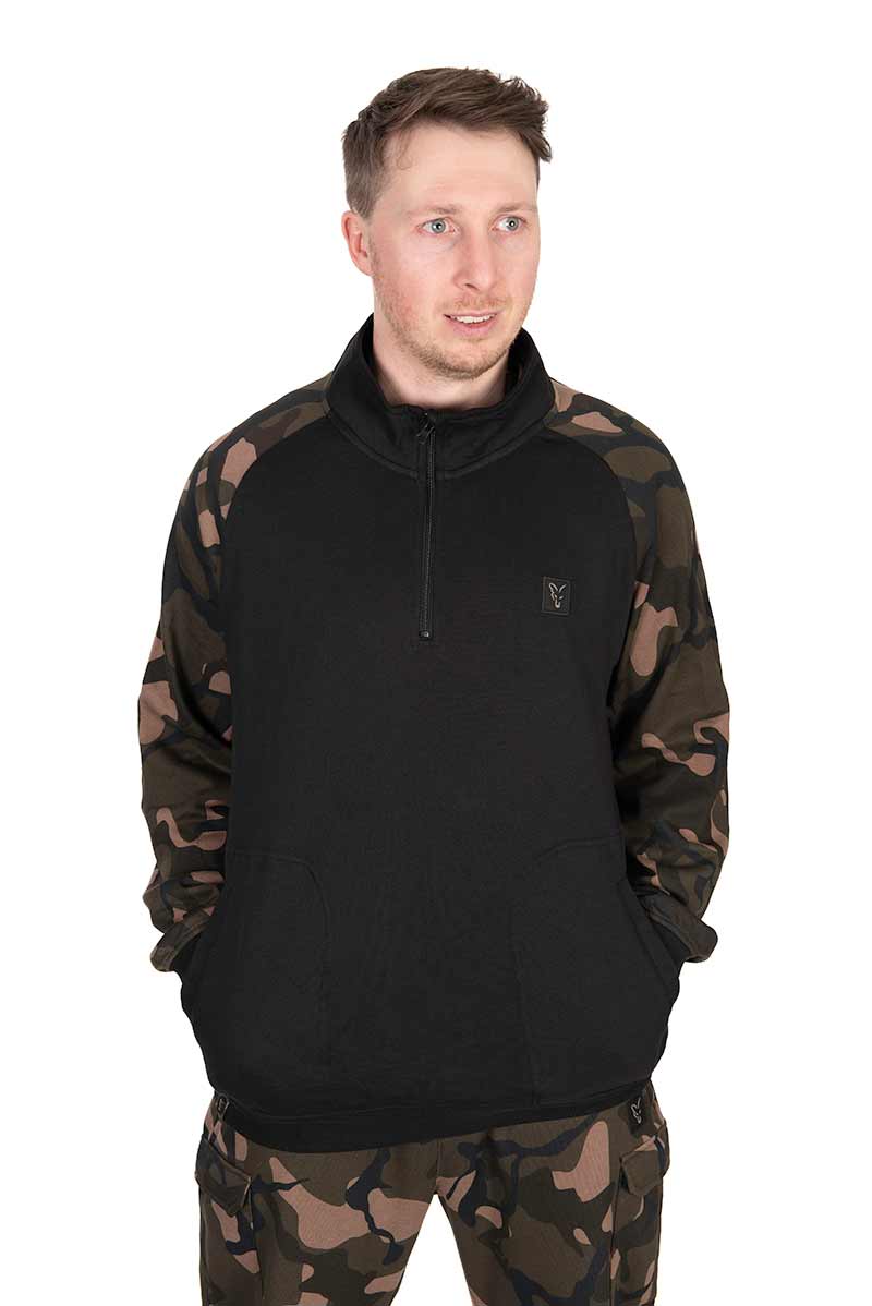 Fox mikina lw black camo qtr zip - 2xl