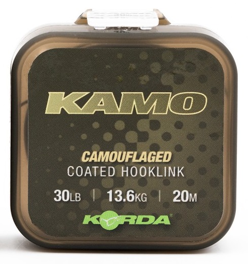 Korda náväzcová šnúrka kamo coated hooklink 20 m - 30 lb 13,6 kg