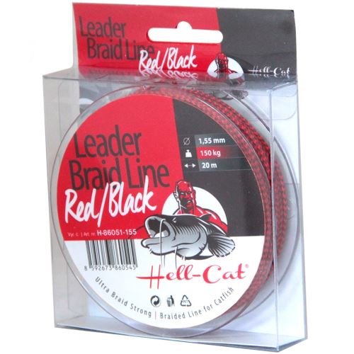 Hell-Cat Nadväzcová Šnúra Leader Braid Line Red Black 20 m