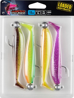 Fox rage gumová nástraha zander pro shad loaded mixed uv colour pack - 10 cm 10 g 4/0