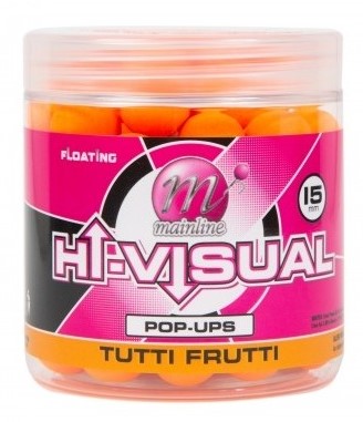 Mainline plávajúce boilie high visual pop-ups tutti frutti 15 mm 50 ks