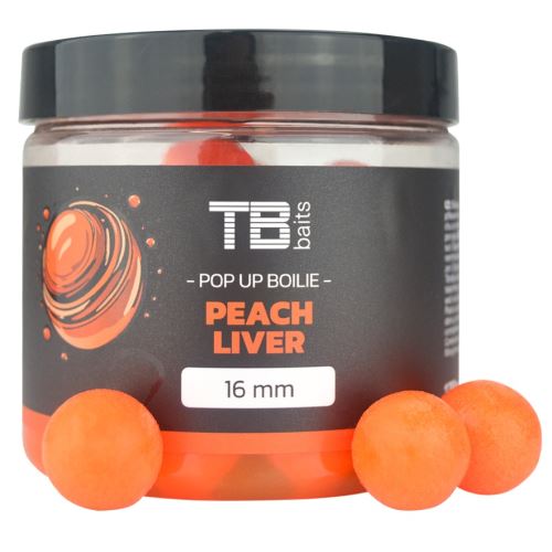 TB Baits Plávajúce Boilie Pop-Up Orange Peach Liver + NHDC 65 g 16 mm