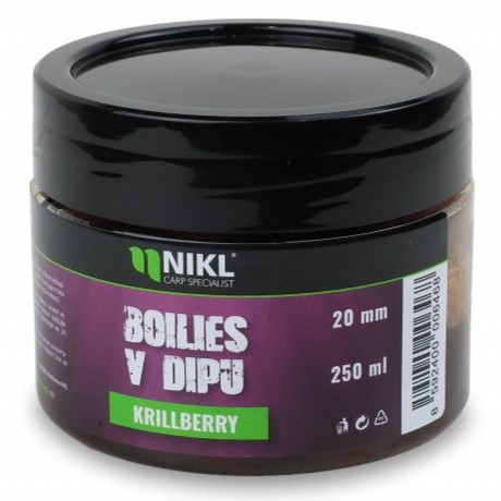 Nikl boilies v dipe krill berry 250 g - 20 mm