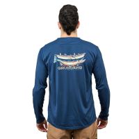 Grundéns Funkčné UV Tričko Drift Boat LS Tech Tee Blue Abyss (4)