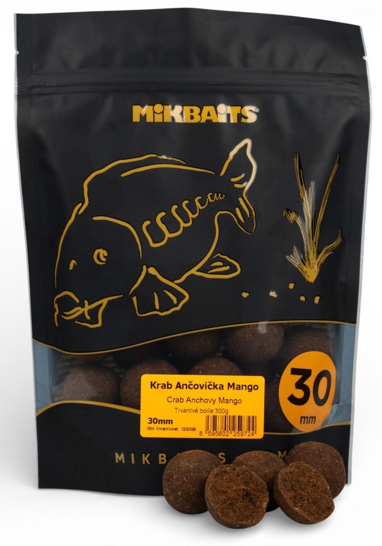 E-shop Mikbaits boilie fanatica krab ančovička mango - 300 g 30 mm