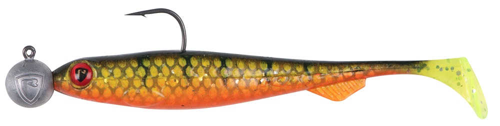 Fox rage gumová nástraha loaded slick shad uv natural perch - 13 cm 12 g