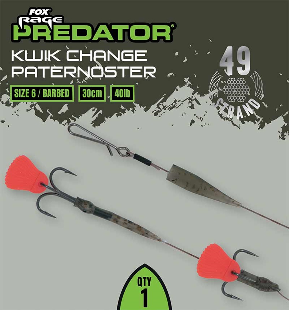 Fox rage predator nadväzec kwik change paternoster trace 30 cm - veľkosť 6