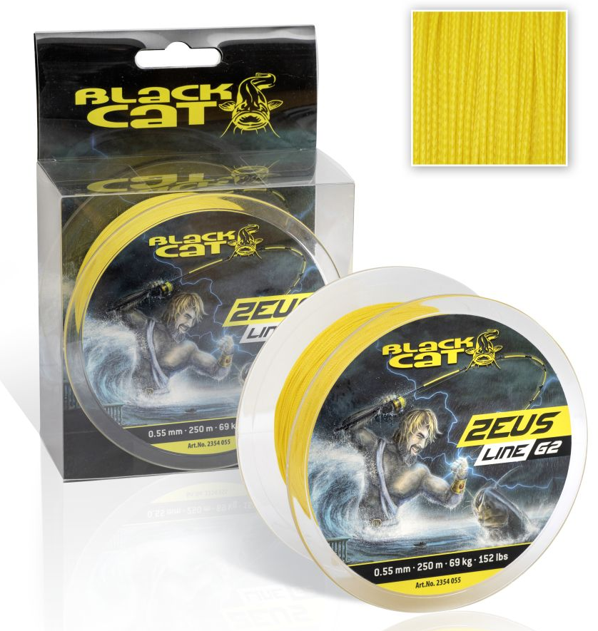E-shop Black cat splietaná šnúra zeus line g2 žltá 250 m - 0,38 mm 37 kg
