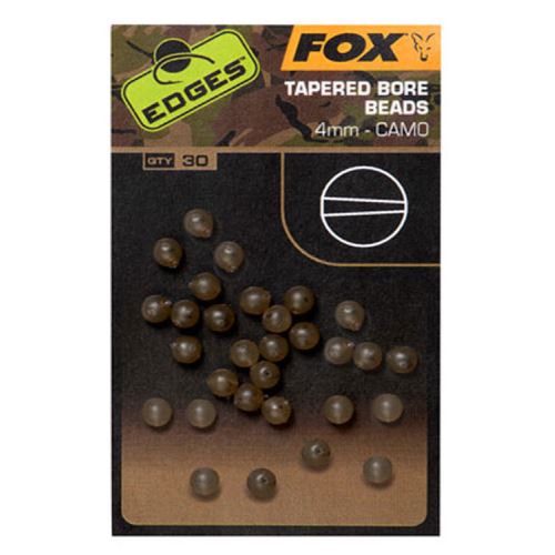 Fox Korálky Edges Camo Tapered Bore Bead 30 ks - 4 mm