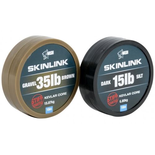 Nash Náväzcová Šnúrka Obalená SkinLink Stiff 10 m Silt Tmavá