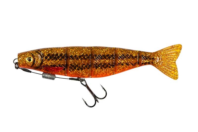 Fox rage gumová nástraha pro shad jointed loaded uv goldie - 18 cm