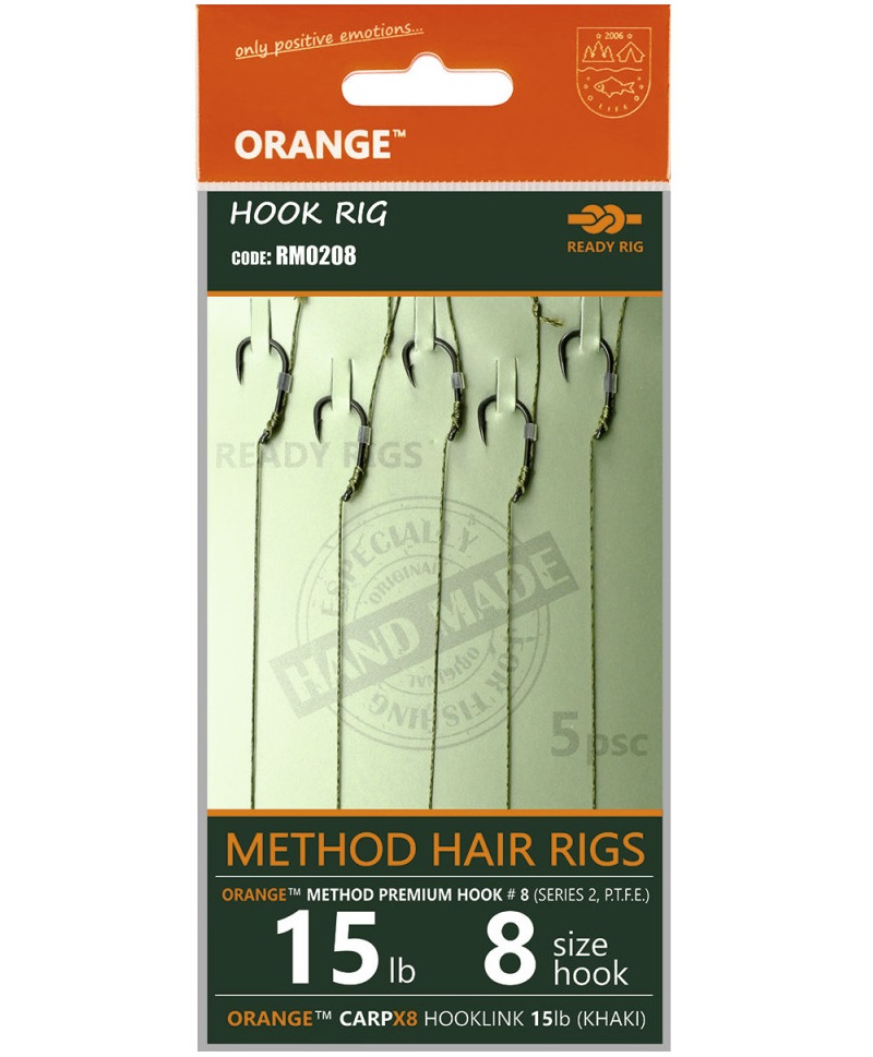 Life orange nadväzce method hair rigs s2 15 lb 5 ks - 10